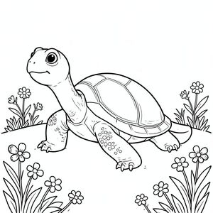 Độc lập, Rùa đơn, một đầu, hai mắt, bốn chân, một vỏ, một đuôi, bàn chân trên nền đất vững chắc, tỷ lệ tự nhiên, quy mô thích hợp trong môi trường, đúng giải phẫu, rùa, Vườn bướm, Hoa dại, nhỏ, nền đơn giản, dọn dẹp, vẽ nguệch ngoạc vẽ tay, sách truyện, tinh khiết, trang màu, nghệ thuật đường, nền trắng, solo, chủ đề đơn, đúng giải phẫu, giải phẫu hoàn hảo