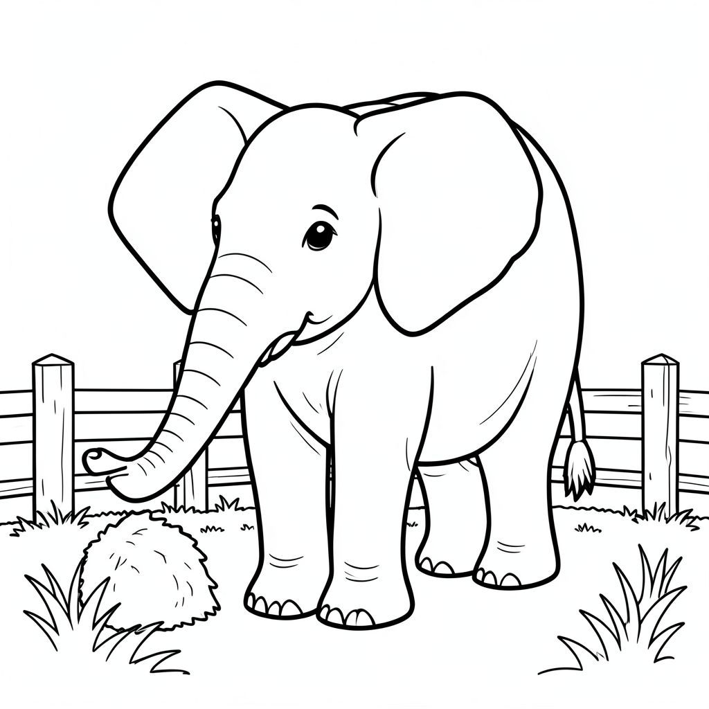 solo, một con voi, một đầu, hai mắt, hai tai lớn, một thân cây, bốn chân, một đuôi, bàn chân trên nền vững chắc, tỷ lệ tự nhiên, quy mô thích hợp trong môi trường, đúng về mặt giải phẫu, voi, Bãi cỏ, hàng rào, cỏ khô, cỏ, đơn giản, dọn dẹp, lý lịch, bằng gỗ, nhỏ, yên bình, trang màu, nghệ thuật đường, nền trắng, Solo, chủ đề đơn, đúng giải phẫu, giải phẫu hoàn hảo