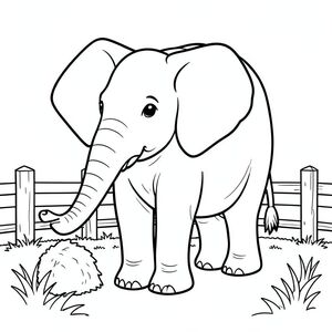 solo, một con voi, một đầu, hai mắt, hai tai lớn, một thân cây, bốn chân, một đuôi, bàn chân trên nền vững chắc, tỷ lệ tự nhiên, quy mô thích hợp trong môi trường, đúng về mặt giải phẫu, voi, Bãi cỏ, hàng rào, cỏ khô, cỏ, đơn giản, dọn dẹp, lý lịch, bằng gỗ, nhỏ, yên bình, trang màu, nghệ thuật đường, nền trắng, Solo, chủ đề đơn, đúng giải phẫu, giải phẫu hoàn hảo