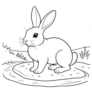 solo, chủ đề đơn, một đầu, hai mắt, hai tai, bốn chân, một đuôi, tỷ lệ tự nhiên, quy mô thích hợp trong môi trường, đúng giải phẫu, thỏ, nước, ngân hàng cát, đầu vào nhỏ, được che chở, đơn giản, sạch sẽ, lý lịch, màu nước rửa, phác thảo, tinh khiết, trang màu, nghệ thuật đường, nền trắng, solo, chủ đề đơn, chính xác về mặt giải phẫu, giải phẫu hoàn hảo