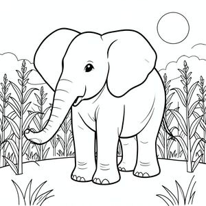 solo, một con voi, một đầu, hai mắt, hai tai lớn, một thân cây, bốn chân, một đuôi, bàn chân trên mặt đất vững chắc, tỷ lệ tự nhiên, quy mô thích hợp trong môi trường, đúng về mặt giải phẫu, voi, Cánh đồng ngô, thân cây cao, mùa hè, đơn giản, dọn dẹp, lý lịch, cánh đồng, phong cảnh, ánh sáng mặt trời, rõ ràng, trang màu, nghệ thuật đường, nền trắng, solo, chủ đề đơn, đúng về mặt giải phẫu, giải phẫu hoàn hảo