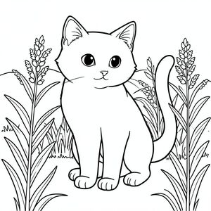 solo, chủ đề đơn, một đầu, hai mắt, hai tai, bốn chân, một đuôi, tỷ lệ tự nhiên, quy mô thích hợp trong môi trường, đúng giải phẫu, con mèo, Cánh đồng ngô, thân cây, mùa hè, nền đơn giản, dọn dẹp, 3D, sách truyện, tinh khiết, trắng, trang màu, nghệ thuật đường, nền trắng, solo, chủ đề đơn, đúng về mặt giải phẫu, giải phẫu hoàn hảo