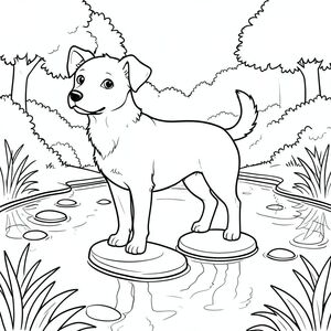 solo, chủ đề đơn, một đầu, hai mắt, hai tai, bốn chân, một đuôi, tỷ lệ tự nhiên, quy mô thích hợp trong môi trường, đúng giải phẫu,, ao hoa huệ, bước đá tròn, nước, phản chiếu, đá mịn, nước trong, ánh sáng mặt trời, gió nhẹ, cây cối xa, cây xanh tươi tốt, trang màu, nghệ thuật đường, nền trắng, solo, chủ đề đơn, đúng giải phẫu, giải phẫu hoàn hảo