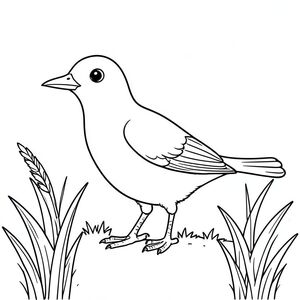 solo, một con chim, một đầu, hai mắt, một mỏ, hai cánh, hai chân, một đuôi, tỷ lệ tự nhiên, quy mô thích hợp trong môi trường, đúng giải phẫu, chim, Cỏ cao, lắc lư, Gió nhẹ, cánh đồng đơn giản, môi trường sạch sẽ, nhỏ, lý lịch, đơn giản, Bản vẽ, Vẽ tay, trang màu, nghệ thuật đường, nền trắng, Solo, chủ đề đơn, đúng giải phẫu, giải phẫu hoàn hảo