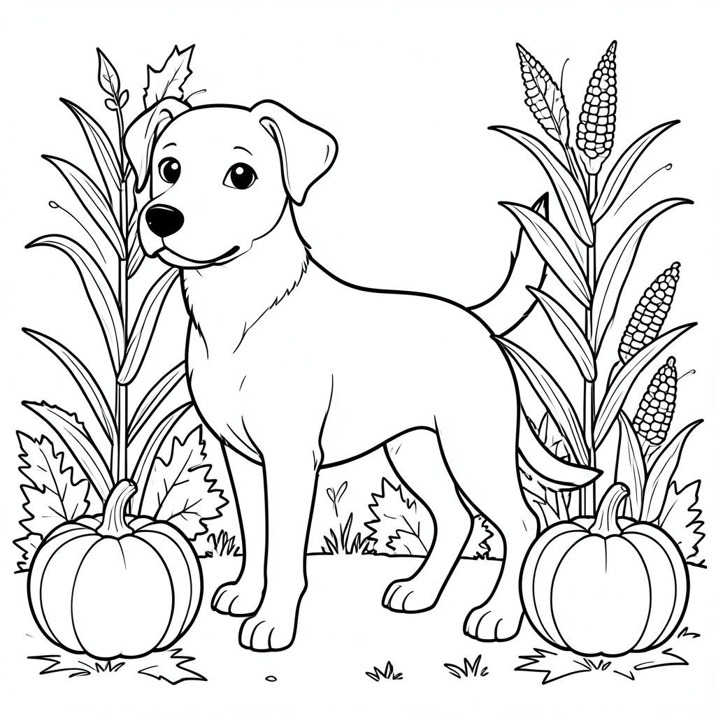 solo, chủ đề đơn, một đầu, hai mắt, hai tai, bốn chân, một đuôi, tỷ lệ tự nhiên, quy mô thích hợp trong môi trường, đúng giải phẫu,, bí ngô, thân cây ngô, mùa thu, mùa gặt, bàn, ngoài trời, đơn giản, sạch sẽ, lý lịch, tán lá, trang tô màu, nghệ thuật đường, nền trắng, solo, chủ đề đơn, chính xác về mặt giải phẫu, giải phẫu hoàn hảo