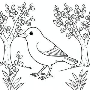 Độc lập, một con chim, một đầu, hai mắt, một mỏ, hai cánh, hai chân, một đuôi, tỷ lệ tự nhiên, quy mô thích hợp trong môi trường, đúng giải phẫu, chim, vườn cây ăn quả, hoa, cây táo, cánh hoa, mùa xuân, ánh sáng mặt trời, rõ ràng, đơn giản, lý lịch, dọn dẹp, trang màu, nghệ thuật đường, nền trắng, solo, chủ đề đơn, đúng giải phẫu, giải phẫu hoàn hảo