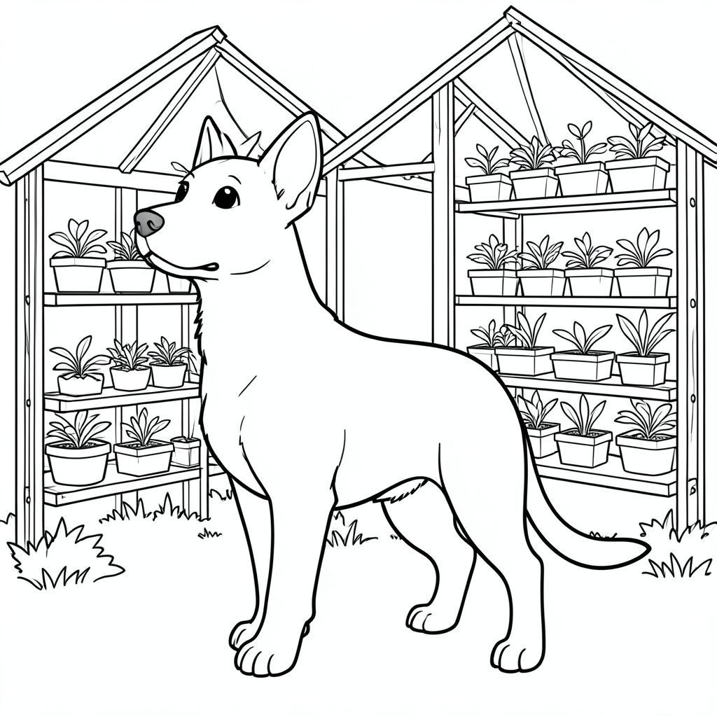 solo, chủ đề đơn, một đầu, hai mắt, hai tai, bốn chân, một đuôi, tỷ lệ tự nhiên, quy mô thích hợp trong môi trường, đúng giải phẫu,, nhà kính, kệ, cây con, bằng gỗ, đơn giản, sạch sẽ, lý lịch, ngoài trời, nắng, tự nhiên, trang màu, nghệ thuật đường, nền trắng, solo, chủ đề đơn, đúng giải phẫu, giải phẫu hoàn hảo