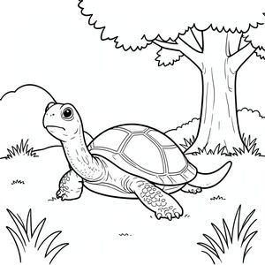 Độc lập, Rùa đơn, một đầu, hai mắt, bốn chân, một vỏ, một đuôi, bàn chân trên mặt đất vững chắc, tỷ lệ tự nhiên, quy mô thích hợp trong môi trường, đúng giải phẫu, rùa, đồng cỏ, cây sồi, bóng râm, nền đơn giản, dọn dẹp, nhỏ, thuần khiết, sách truyện, đơn giản, lý lịch, trang tô màu, nghệ thuật đường, nền trắng, solo, chủ đề đơn, đúng giải phẫu, giải phẫu hoàn hảo