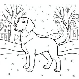 solo, chủ đề đơn, một đầu, hai mắt, hai tai, bốn chân, một đuôi, tỷ lệ tự nhiên, quy mô thích hợp trong môi trường, đúng giải phẫu,, tuyết, tuyết rơi, yên tĩnh, khu phố, cây trần, đơn giản, sạch sẽ, lý lịch, phong cảnh, mùa đông, tô màu, nghệ thuật đường, nền trắng, solo, chủ đề đơn, đúng về mặt giải phẫu, giải phẫu hoàn hảo