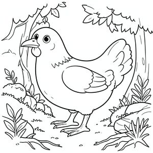 solo, một con chim, một đầu, hai mắt, một mỏ, hai cánh, hai chân, một đuôi, tỷ lệ tự nhiên, quy mô thích hợp trong môi trường, đúng giải phẫu, gà, rêu, bức tường đá, rừng thung lũng, yên tĩnh, đơn giản, sạch sẽ, đất, rễ, tán lá, nhỏ, trang tô màu, nghệ thuật đường, nền trắng, solo, chủ đề đơn, chính xác về mặt giải phẫu, giải phẫu hoàn hảo