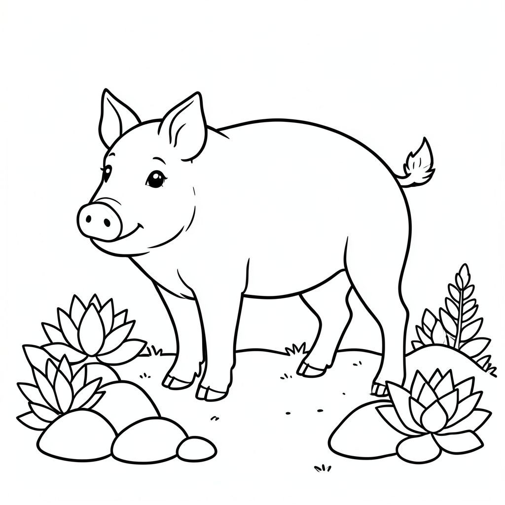 solo, chủ đề đơn, một đầu, hai mắt, hai tai, bốn chân, một đuôi, tỷ lệ tự nhiên, quy mô thích hợp trong môi trường, đúng giải phẫu, Con lợn, đá, xương rồng, đá mịn, vườn, nhỏ, đơn giản, sạch sẽ, lý lịch, tinh khiết, đơn giản, trang màu, nghệ thuật đường, nền trắng, solo, chủ đề đơn, đúng về mặt giải phẫu, giải phẫu hoàn hảo