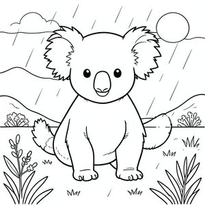 solo, chủ đề đơn, một đầu, hai mắt, hai tai, bốn chân, một đuôi, tỷ lệ tự nhiên, quy mô thích hợp trong môi trường, đúng giải phẫu, Koala, cánh đồng, mưa mùa xuân, ánh sáng mặt trời, bầu trời quang đãng, bầu trời, nền đơn giản, sạch sẽ, tuyến tính, trắng tinh khiết, đơn giản, trang màu, nghệ thuật đường, nền trắng, solo, chủ đề đơn, đúng về mặt giải phẫu, giải phẫu hoàn hảo