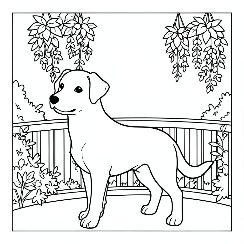 solo, chủ đề đơn, một đầu, hai mắt, hai tai, bốn chân, một đuôi, tỷ lệ tự nhiên, quy mô thích hợp trong môi trường, đúng giải phẫu,, Ban công, cây xanh, cây treo, vườn, yên tĩnh, đơn giản, sạch sẽ, ngoài trời, xem, phong cảnh, tô màu, nghệ thuật đường, nền trắng, solo, chủ đề đơn, đúng về mặt giải phẫu, giải phẫu hoàn hảo