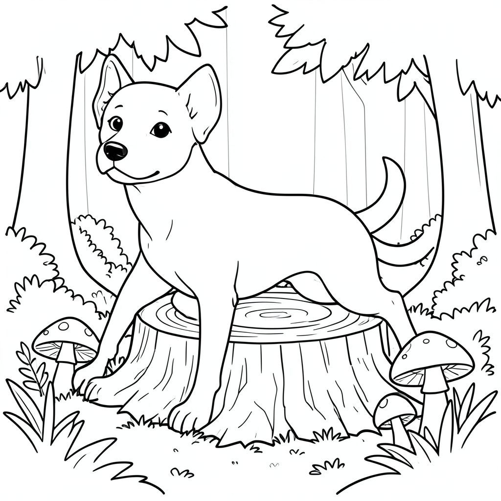 solo, chủ đề đơn, một đầu, hai mắt, hai tai, bốn chân, một đuôi, tỷ lệ tự nhiên, quy mô thích hợp trong môi trường, đúng giải phẫu,, Rừng cây, Gốc cây rỗng, nấm, rừng, đơn giản, sạch sẽ, lý lịch, lốm đốm, tán lá, Rêu, trang màu, nghệ thuật đường, nền trắng, Solo, chủ đề đơn, chính xác về mặt giải phẫu, giải phẫu hoàn hảo