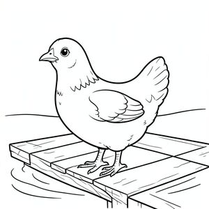 solo, một con chim, một đầu, hai mắt, một mỏ, hai cánh, hai chân, một đuôi, tỷ lệ tự nhiên, quy mô thích hợp trong môi trường, đúng giải phẫu, gà, vịnh, bến tàu bằng gỗ, nước lặng, nền đơn giản, môi trường sạch sẽ, nhỏ, thuần khiết, sách truyện, đơn giản, tô màu, nghệ thuật đường, nền trắng, solo, chủ đề đơn, đúng giải phẫu, giải phẫu hoàn hảo