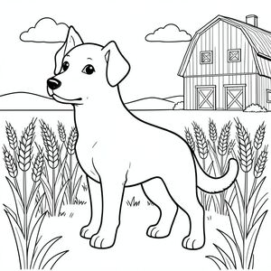 solo, chủ đề đơn, một đầu, hai mắt, hai tai, bốn chân, một đuôi, tỷ lệ tự nhiên, quy mô thích hợp trong môi trường, đúng giải phẫu,, chuồng trại, cánh đồng lúa mì, nắng, đơn giản, sạch sẽ, lý lịch, phong cảnh, cánh đồng, đường chân trời, Bầu trời, trang màu, nghệ thuật đường, nền trắng, Solo, chủ đề đơn, Đúng về mặt giải phẫu, Giải phẫu hoàn hảo