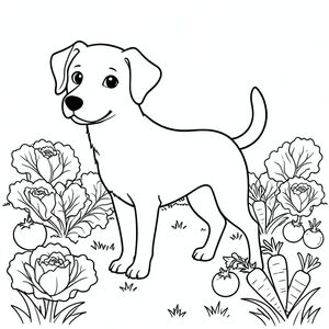 solo, chủ đề đơn, một đầu, hai mắt, hai tai, bốn chân, một đuôi, tỷ lệ tự nhiên, quy mô thích hợp trong môi trường, đúng giải phẫu,, vườn, hàng, rau diếp, cà rốt, cà chua, ánh sáng mặt trời, đơn giản, dọn dẹp, lý lịch, cỏ, tô màu, nghệ thuật đường, nền trắng, solo, chủ đề đơn, đúng giải phẫu, giải phẫu hoàn hảo