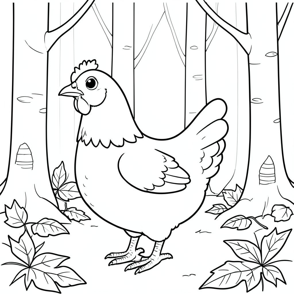 solo, một con chim, một đầu, hai mắt, một mỏ, hai cánh, hai chân, một đuôi, tỷ lệ tự nhiên, quy mô thích hợp trong môi trường, đúng giải phẫu, gà, rừng bạch dương, thân cây trắng, lá rụng, nền đơn giản, môi trường sạch sẽ, sách truyện, thuần khiết, phối cảnh một điểm, trang màu, nghệ thuật đường, nền trắng, solo, chủ đề đơn, đúng giải phẫu, giải phẫu hoàn hảo