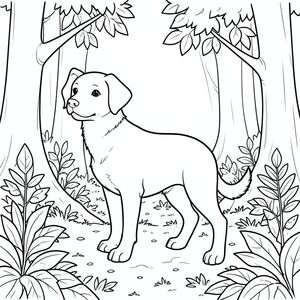 solo, chủ đề đơn, một đầu, hai mắt, hai tai, bốn chân, một đuôi, tỷ lệ tự nhiên, quy mô thích hợp trong môi trường, đúng giải phẫu,, rừng, ánh sáng mặt trời, lốm đốm, sàn rừng, lá, cây cối, chi nhánh, bụi rậm, bầu trời quang đãng, bầu trời, tô màu, nghệ thuật đường, nền trắng, solo, chủ đề đơn, đúng về mặt giải phẫu, giải phẫu hoàn hảo