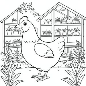 solo, một con chim, một đầu, hai mắt, một mỏ, hai cánh, hai chân, một đuôi, tỷ lệ tự nhiên, quy mô thích hợp trong môi trường, đúng giải phẫu, gà, Nhà kính, kệ, cây con, Bằng gỗ, đơn giản, sạch sẽ, tự nhiên, lý lịch, Tán lá, thực vật, trang tô màu, nghệ thuật đường, nền trắng, solo, chủ đề đơn, đúng giải phẫu, giải phẫu hoàn hảo