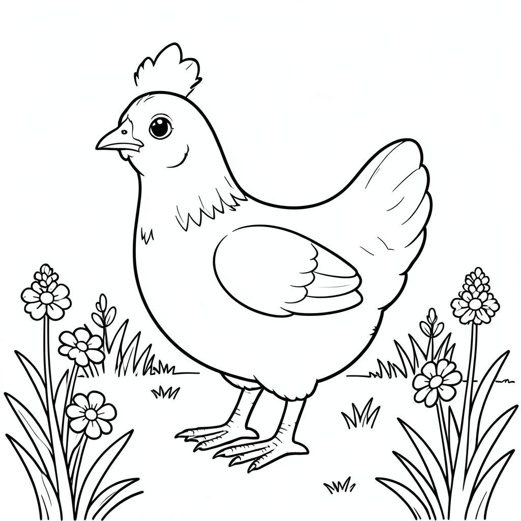 solo, một con chim, một đầu, hai mắt, một mỏ, hai cánh, hai chân, một đuôi, tỷ lệ tự nhiên, quy mô thích hợp trong môi trường, đúng giải phẫu, gà, dọn dẹp rừng, hoa dại, cỏ, nền đơn giản, môi trường sạch sẽ, nhỏ, yên tĩnh, tự nhiên, tô màu, nghệ thuật đường, nền trắng, solo, chủ đề đơn, đúng giải phẫu, giải phẫu hoàn hảo