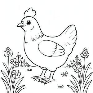 solo, một con chim, một đầu, hai mắt, một mỏ, hai cánh, hai chân, một đuôi, tỷ lệ tự nhiên, quy mô thích hợp trong môi trường, đúng giải phẫu, gà, dọn dẹp rừng, hoa dại, cỏ, nền đơn giản, môi trường sạch sẽ, nhỏ, yên tĩnh, tự nhiên, tô màu, nghệ thuật đường, nền trắng, solo, chủ đề đơn, đúng giải phẫu, giải phẫu hoàn hảo