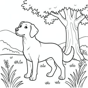 solo, chủ đề đơn, một đầu, hai mắt, hai tai, bốn chân, một đuôi, tỷ lệ tự nhiên, quy mô thích hợp trong môi trường, đúng giải phẫu,, đồng cỏ, cây sồi, bóng râm, ánh sáng mặt trời, nền đơn giản, dọn dẹp, tinh khiết, sách truyện, bản vẽ, đơn giản, trang màu, nghệ thuật đường, nền trắng, solo, chủ đề đơn, đúng giải phẫu, giải phẫu hoàn hảo