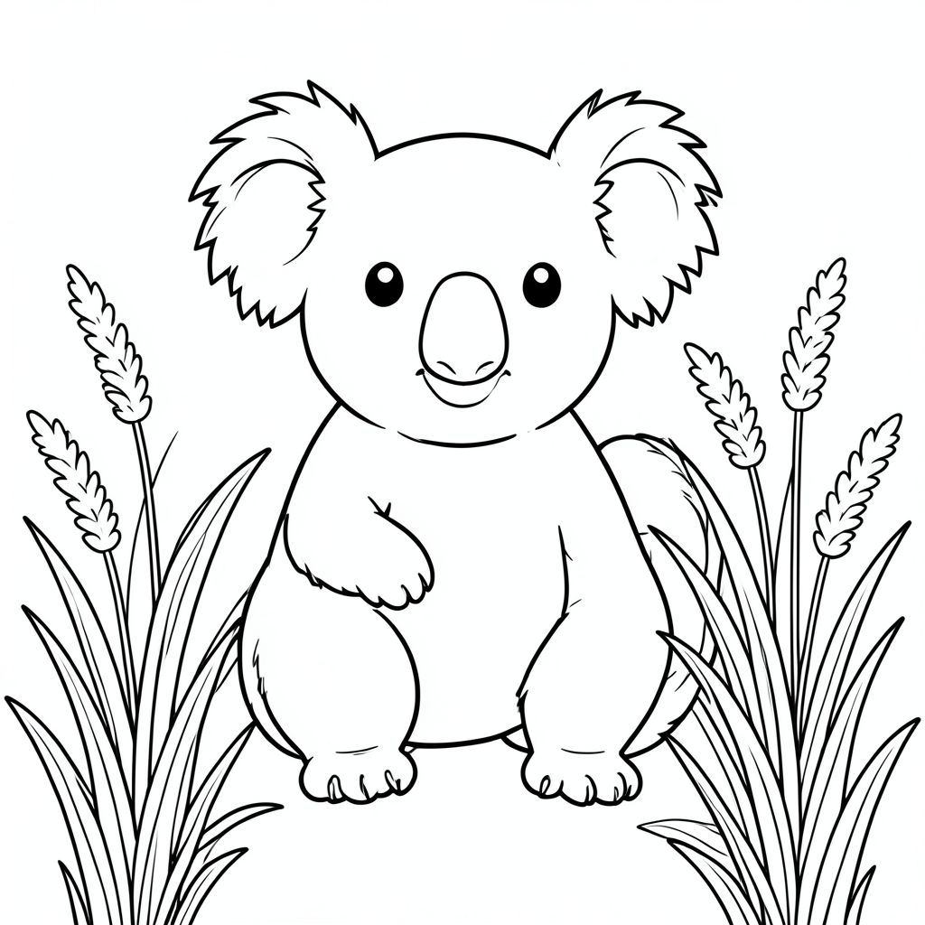solo, chủ đề đơn, một đầu, hai mắt, hai tai, bốn chân, một đuôi, tỷ lệ tự nhiên, quy mô thích hợp trong môi trường, đúng về mặt giải phẫu, Koala, Cỏ cao, lắc lư, gió, mềm, đơn giản, sạch sẽ, vườn, trang cảnh, chống, cao, trang màu, nghệ thuật đường, nền trắng, solo, chủ đề đơn, đúng về mặt giải phẫu, giải phẫu hoàn hảo