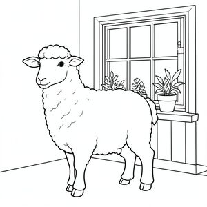 solo, chủ đề đơn, một đầu, hai mắt, hai tai, bốn chân, một đuôi, tỷ lệ tự nhiên, quy mô thích hợp trong môi trường, đúng giải phẫu, Cừu, Nắng, góc ăn sáng, Cửa sổ lồi, thực vật, ngưỡng cửa, đơn giản, dọn dẹp, lý lịch, tự nhiên, Gỗ, trang màu, nghệ thuật đường, nền trắng, solo, chủ đề đơn, đúng về mặt giải phẫu, giải phẫu hoàn hảo