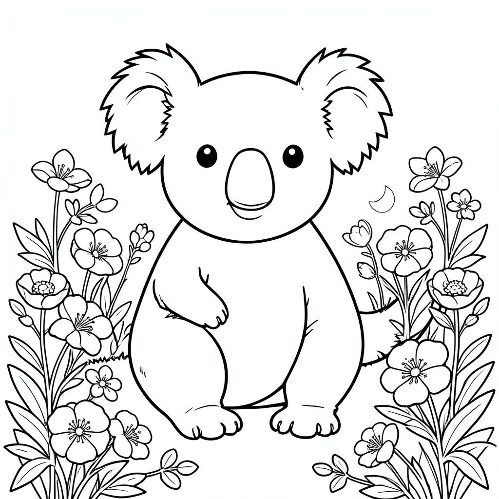 solo, chủ đề đơn, một đầu, hai mắt, hai tai, bốn chân, một đuôi, tỷ lệ tự nhiên, quy mô thích hợp trong môi trường, đúng giải phẫu, Koala, Hoa mặt trăng, hoàng hôn, trắng, nở hoa, vườn, hoa, mềm, lý lịch, đơn giản, sạch sẽ, tô màu, nghệ thuật đường, nền trắng, solo, chủ đề đơn, đúng giải phẫu, giải phẫu hoàn hảo