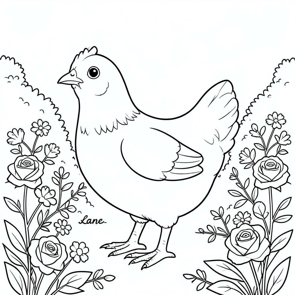 Độc lập, một con chim, một đầu, hai mắt, một mỏ, hai cánh, hai chân, một đuôi, tỷ lệ tự nhiên, quy mô thích hợp trong môi trường, đúng về mặt giải phẫu, gà, Làn đường, Hàng rào, hoa hồng, hoa dại, yên tĩnh, đơn giản, dọn dẹp, lý lịch, phong cảnh, tán lá, trang tô màu, nghệ thuật đường, nền trắng, solo, chủ đề đơn, chính xác về mặt giải phẫu, giải phẫu hoàn hảo