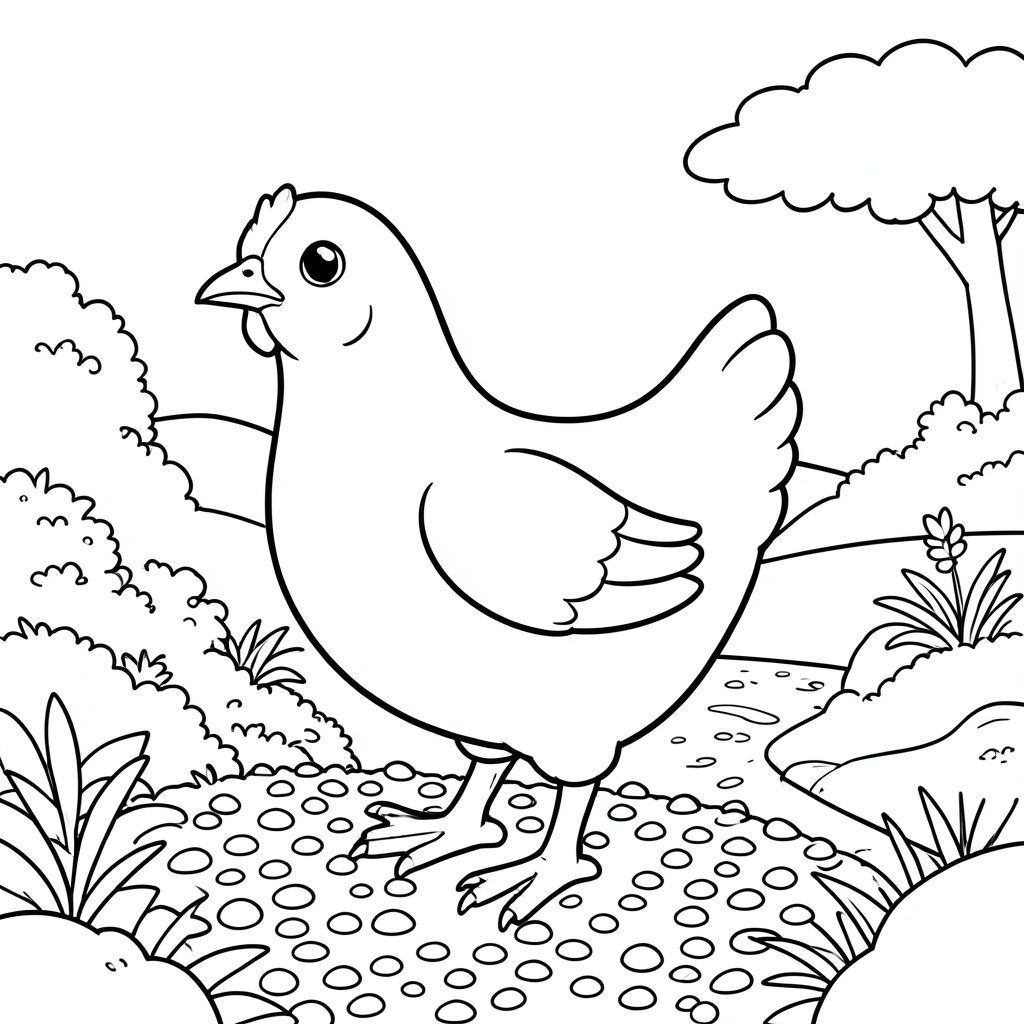 solo, một con chim, một đầu, hai mắt, một mỏ, hai cánh, hai chân, một đuôi, tỷ lệ tự nhiên, quy mô thích hợp trong môi trường, đúng giải phẫu, gà, Đường sỏi, vườn yên bình, nền đơn giản, môi trường sạch sẽ, nhỏ, vườn, vườn Nhật Bản, yên bình, yên tĩnh, đơn giản, trang tô màu, nghệ thuật đường, nền trắng, solo, chủ đề đơn, đúng giải phẫu, giải phẫu hoàn hảo