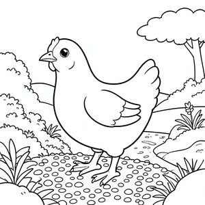 solo, một con chim, một đầu, hai mắt, một mỏ, hai cánh, hai chân, một đuôi, tỷ lệ tự nhiên, quy mô thích hợp trong môi trường, đúng giải phẫu, gà, Đường sỏi, vườn yên bình, nền đơn giản, môi trường sạch sẽ, nhỏ, vườn, vườn Nhật Bản, yên bình, yên tĩnh, đơn giản, trang tô màu, nghệ thuật đường, nền trắng, solo, chủ đề đơn, đúng giải phẫu, giải phẫu hoàn hảo