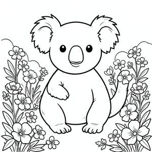 solo, chủ đề đơn, một đầu, hai mắt, hai tai, bốn chân, một đuôi, tỷ lệ tự nhiên, quy mô thích hợp trong môi trường, đúng giải phẫu, Koala, Hoa mặt trăng, hoàng hôn, trắng, hoa, vườn, lý lịch, đơn giản, dọn dẹp, truyện tranh, nghệ thuật đại chúng, trang tô màu, nghệ thuật đường, nền trắng, solo, chủ đề đơn, đúng về mặt giải phẫu, giải phẫu hoàn hảo