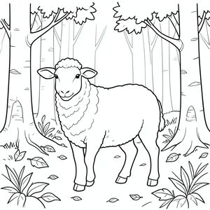 solo, chủ đề đơn, một đầu, hai mắt, hai tai, bốn chân, một đuôi, tỷ lệ tự nhiên, quy mô thích hợp trong môi trường, đúng giải phẫu, Cừu, Rừng bạch dương, cây trắng, lá rụng, ánh sáng mặt trời, nền đơn giản, dọn dẹp, nghệ thuật tuyến tính, sách truyện, thuần khiết, rừng, trang màu, nghệ thuật đường, nền trắng, solo, chủ đề đơn, đúng giải phẫu, giải phẫu hoàn hảo
