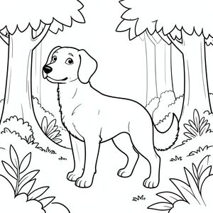 solo, chủ đề đơn, một đầu, hai mắt, hai tai, bốn chân, một đuôi, tỷ lệ tự nhiên, quy mô thích hợp trong môi trường, đúng giải phẫu, chó, rừng, dọn dẹp, cây, ánh sáng mặt trời, nắng, đơn giản, lý lịch, tán lá, mịn, lá, trang màu, nghệ thuật đường, nền trắng, solo, chủ đề đơn, đúng giải phẫu, giải phẫu hoàn hảo