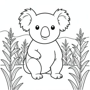 solo, chủ đề đơn, một đầu, hai mắt, hai tai, bốn chân, một đuôi, tỷ lệ tự nhiên, quy mô thích hợp trong môi trường, đúng giải phẫu, Koala, Cánh đồng ngô, thân cây, mùa hè, nền đơn giản, dọn dẹp, nhỏ, bị cô lập, đơn giản, lĩnh vực, phong cảnh, trang tô màu, nghệ thuật đường, nền trắng, solo, chủ đề đơn, đúng giải phẫu, giải phẫu hoàn hảo