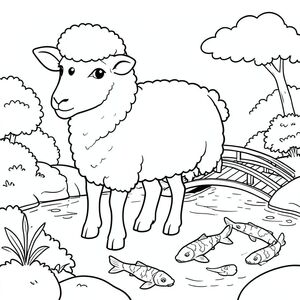 solo, chủ đề đơn, một đầu, hai mắt, hai tai, bốn chân, một đuôi, tỷ lệ tự nhiên, quy mô thích hợp trong môi trường, đúng giải phẫu, Cừu, vườn Nhật Bản, cầu nhỏ, Ao cá koi, Thanh thản, Nước trong, nền đơn giản, dọn dẹp, tinh khiết, đơn giản, yên bình, trang màu, nghệ thuật đường, nền trắng, solo, chủ đề đơn, đúng giải phẫu, giải phẫu hoàn hảo