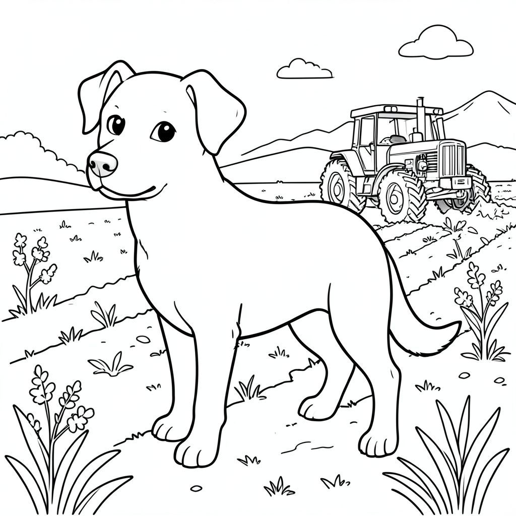 solo, chủ đề đơn, một đầu, hai mắt, hai tai, bốn chân, một đuôi, tỷ lệ tự nhiên, quy mô thích hợp trong môi trường, đúng giải phẫu,, cánh đồng cày, trồng mùa xuân, máy kéo, đơn giản, dọn dẹp, lý lịch, phong cảnh, thảm thực vật, ánh sáng mặt trời, trong sáng, tô màu, nghệ thuật đường, nền trắng, solo, chủ đề đơn, đúng giải phẫu, giải phẫu hoàn hảo