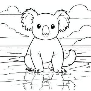 solo, chủ đề đơn, một đầu, hai mắt, hai tai, bốn chân, một đuôi, tỷ lệ tự nhiên, quy mô thích hợp trong môi trường, đúng giải phẫu, Koala, Hoàng hôn, thủy triều phẳng, nước nông, Sự phản chiếu, Bầu trời, nền đơn giản, dọn dẹp, Sách truyện, thuần khiết, Trang màu, nghệ thuật đường, nền trắng, Solo, chủ đề đơn, đúng về mặt giải phẫu, giải phẫu hoàn hảo