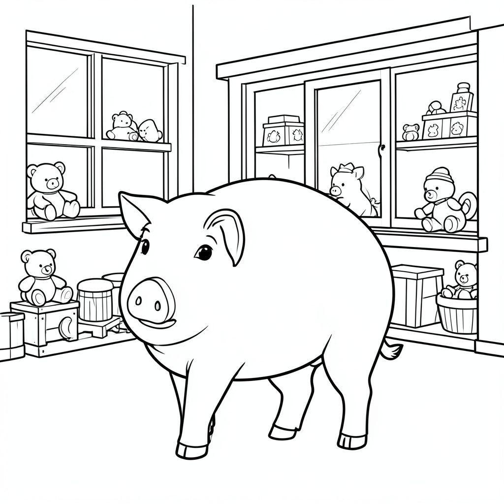 solo, chủ đề đơn, một đầu, hai mắt, hai tai, bốn chân, một đuôi, tỷ lệ tự nhiên, quy mô thích hợp trong môi trường, đúng về mặt giải phẫu, Con lợn, cửa sổ, Đồ chơi bằng gỗ, thú nhồi bông, đơn giản, dọn dẹp, lý lịch, cửa tiệm, mặt tiền cửa hàng, Bên ngoài, nắng, trang màu, nghệ thuật đường, nền trắng, solo, chủ đề đơn, chính xác về mặt giải phẫu, giải phẫu hoàn hảo