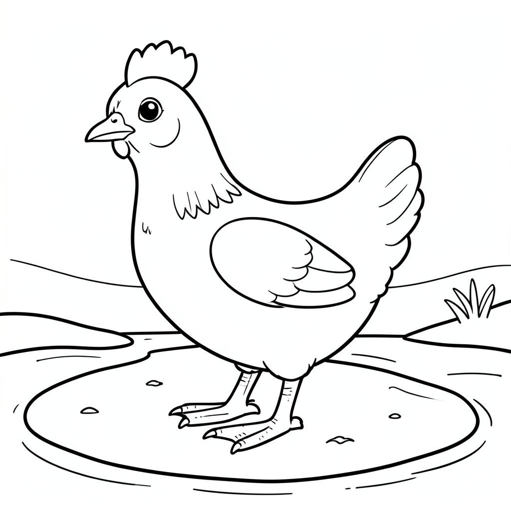 solo, một con chim, một đầu, hai mắt, một mỏ, hai cánh, hai chân, một đuôi, tỷ lệ tự nhiên, quy mô thích hợp trong môi trường, đúng giải phẫu, gà, nước, ngân hàng cát, cửa nhỏ, nền đơn giản, dọn dẹp, tinh khiết, sách truyện, đơn giản, dọn dẹp, trang màu, nghệ thuật đường, nền trắng, solo, chủ đề đơn, đúng giải phẫu, giải phẫu hoàn hảo