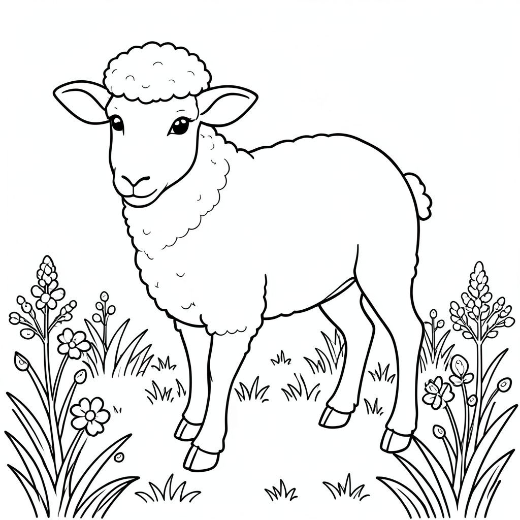 solo, chủ đề đơn, một đầu, hai mắt, hai tai, bốn chân, một đuôi, tỷ lệ tự nhiên, quy mô thích hợp trong môi trường, đúng về mặt giải phẫu, Cừu, Đồng cỏ băng giá, giọt sương, cỏ, ánh sáng mặt trời, nền đơn giản, sạch sẽ, nhỏ, thuần khiết, sách truyện, trang màu, nghệ thuật đường, nền trắng, solo, chủ đề đơn, đúng về mặt giải phẫu, giải phẫu hoàn hảo