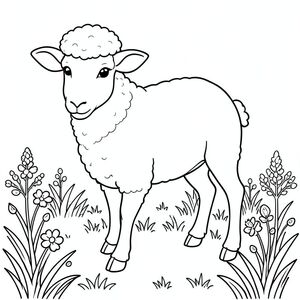 solo, chủ đề đơn, một đầu, hai mắt, hai tai, bốn chân, một đuôi, tỷ lệ tự nhiên, quy mô thích hợp trong môi trường, đúng về mặt giải phẫu, Cừu, Đồng cỏ băng giá, giọt sương, cỏ, ánh sáng mặt trời, nền đơn giản, sạch sẽ, nhỏ, thuần khiết, sách truyện, trang màu, nghệ thuật đường, nền trắng, solo, chủ đề đơn, đúng về mặt giải phẫu, giải phẫu hoàn hảo