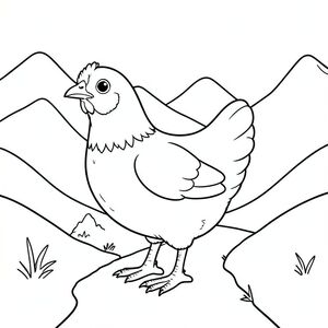 solo, một con chim, một đầu, hai mắt, một mỏ, hai cánh, hai chân, một đuôi, tỷ lệ tự nhiên, quy mô thích hợp trong môi trường, đúng về mặt giải phẫu, gà, vượt qua tuyết, đường mòn hẹp, tuyết, núi, nền đơn giản, sạch sẽ, tinh khiết, trắng, trang màu, nghệ thuật đường, nền trắng, solo, chủ đề đơn, đúng về mặt giải phẫu, giải phẫu hoàn hảo