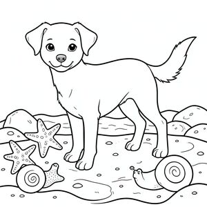 solo, chủ đề đơn, một đầu, hai mắt, hai tai, bốn chân, một đuôi, tỷ lệ tự nhiên, quy mô thích hợp trong môi trường, đúng giải phẫu,, hồ thủy triều, sao biển, ốc sên, đá, cát, nước, trong sáng, nông, ánh sáng mặt trời, sóng, trang màu, nghệ thuật đường, nền trắng, solo, chủ đề đơn, đúng về mặt giải phẫu, giải phẫu hoàn hảo