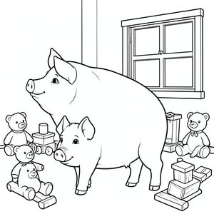 solo, chủ đề đơn, một đầu, hai mắt, hai tai, bốn chân, một đuôi, tỷ lệ tự nhiên, quy mô thích hợp trong môi trường, đúng giải phẫu, con lợn, cửa sổ, đồ chơi bằng gỗ, thú nhồi bông, nền đơn giản, dọn dẹp, tuyến tính, sách truyện, thuần khiết, đơn giản, lý lịch, tô màu, nghệ thuật đường, nền trắng, solo, chủ đề đơn, đúng giải phẫu, giải phẫu hoàn hảo