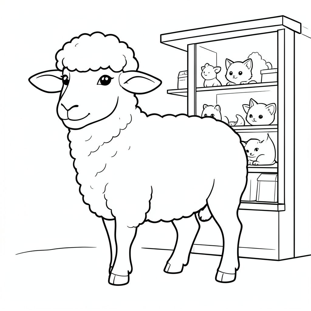 solo, chủ đề đơn, một đầu, hai mắt, hai tai, bốn chân, một đuôi, tỷ lệ tự nhiên, quy mô thích hợp trong môi trường, chính xác về mặt giải phẫu, Cừu, mèo con, Cửa sổ cửa hàng, trưng bày, nhỏ, đơn giản, dọn dẹp, lý lịch, màu nước rửa, Độc thân, trang màu, nghệ thuật đường, nền trắng, solo, chủ đề đơn, đúng về mặt giải phẫu, giải phẫu hoàn hảo