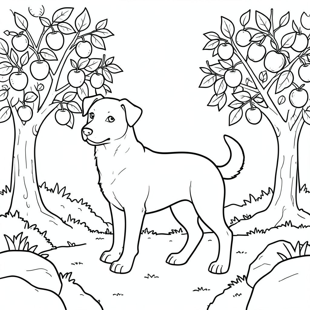 solo, chủ đề đơn, một đầu, hai mắt, hai tai, bốn chân, một đuôi, tỷ lệ tự nhiên, quy mô thích hợp trong môi trường, đúng về mặt giải phẫu,, cây táo, trái cây, lá, ánh sáng mặt trời, bầu trời quang đãng, nền đơn giản, tự nhiên, sàn rừng, rêu, đá, trang màu, nghệ thuật đường, nền trắng, solo, chủ đề đơn, đúng về mặt giải phẫu, giải phẫu hoàn hảo