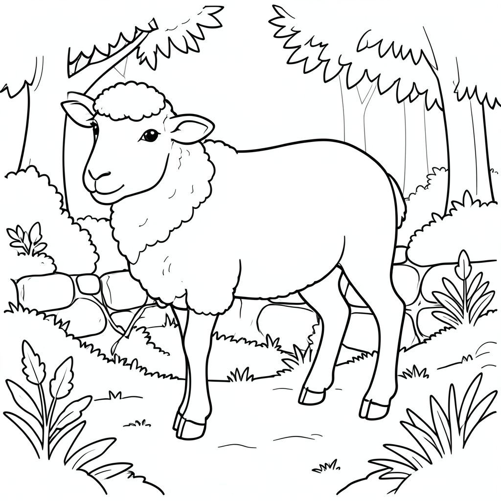 solo, chủ đề đơn, một đầu, hai mắt, hai tai, bốn chân, một đuôi, tỷ lệ tự nhiên, quy mô thích hợp trong môi trường, chính xác về mặt giải phẫu, Cừu, Rêu, Bức tường đá, Woodland dell, yên tĩnh, đơn giản, dọn dẹp, lý lịch, Tán lá, Đất, tuyến tính, Trang màu, Nghệ thuật đường, nền trắng, Solo, chủ đề đơn, đúng về mặt giải phẫu, giải phẫu hoàn hảo